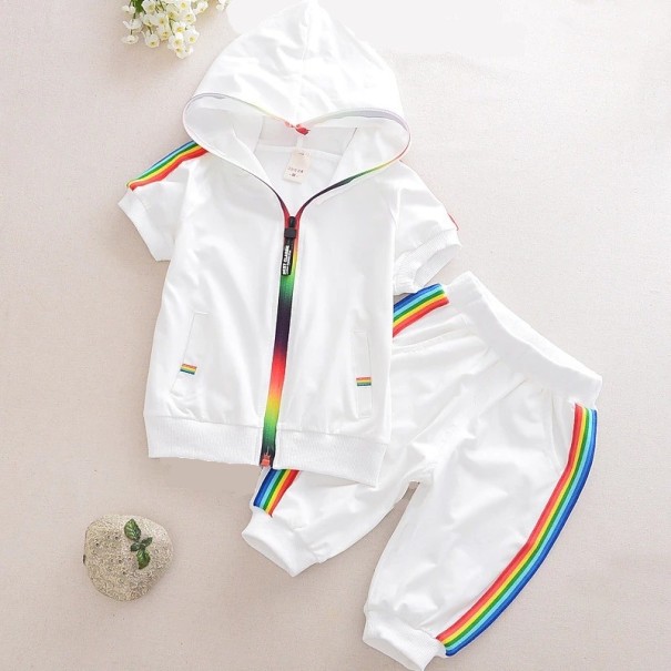 Kurzarm-Sweatshirt und Hose für Kinder weiß 9-12 Monate
