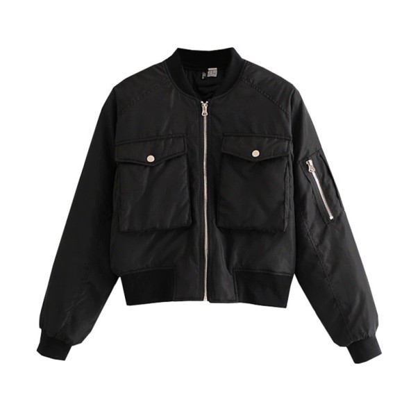 Kurze Damenjacke P1567 schwarz M