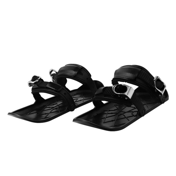 Kurze Mini-Ski für Schuhe 36 x 13,5 cm verstellbare Riemen mit Schnallen Kunststoff und Metall Schwarz Für Winterstiefel EU 37 bis 48,5 Für Schnee und Abfahrt