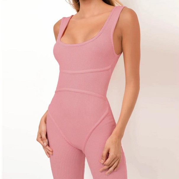 Kurzer Fitness-Overall für Damen rosa M