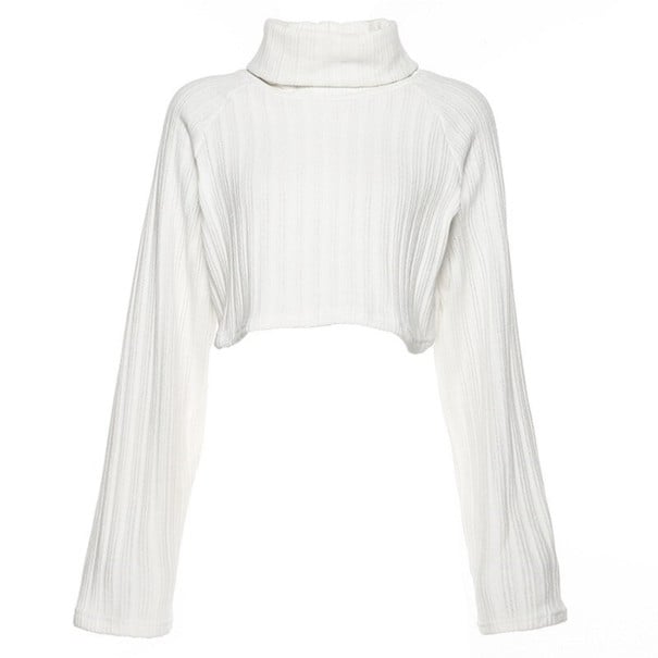 Kurzer Rollkragenpullover für Damen G275 weiß S