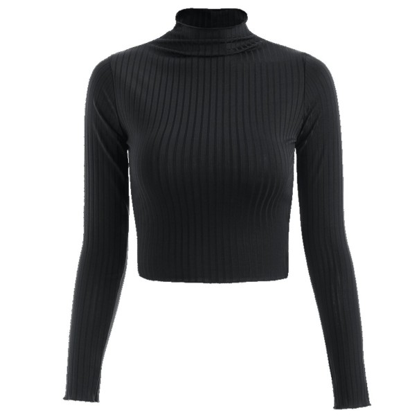 Kurzer Rollkragenpullover für Damen grau L