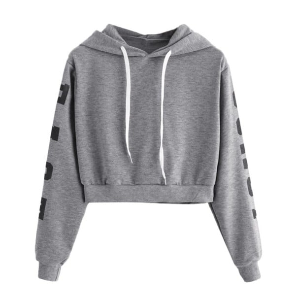 Kurzes Damen-Sweatshirt B9 grau L