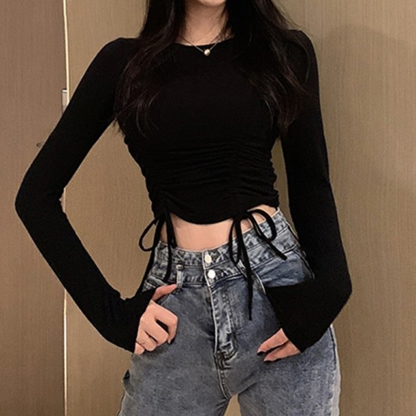 Kurzes Damen-T-Shirt mit langen Ärmeln B215 M 4