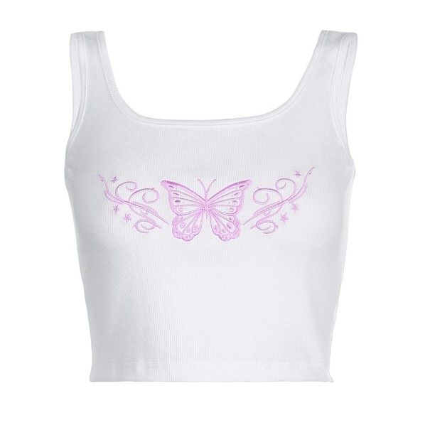 Kurzes Damen-Tanktop mit Schmetterling M