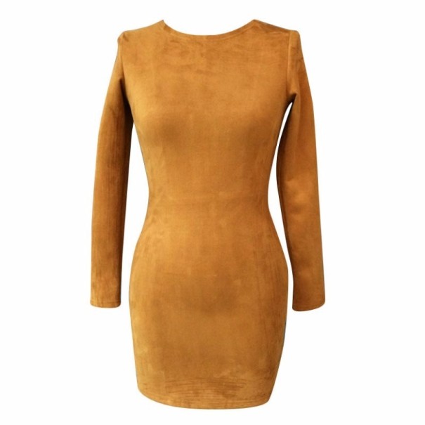Kurzes Herbstkleid braun S