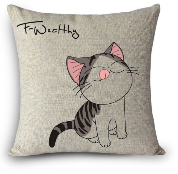 Kussensloop met schattige poes J3400 6