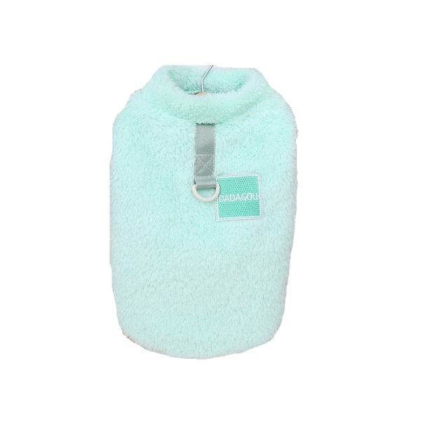 Kutyák számára készült fleece pulóver Téli meleg pulóver Bélelt fleece kapucnis pulóver kutyák számára Egyszínű meleg kabát kutyák számára zöld S