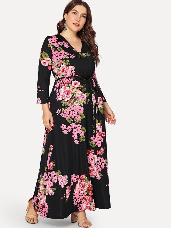 Květované šaty plus size 3XL 3