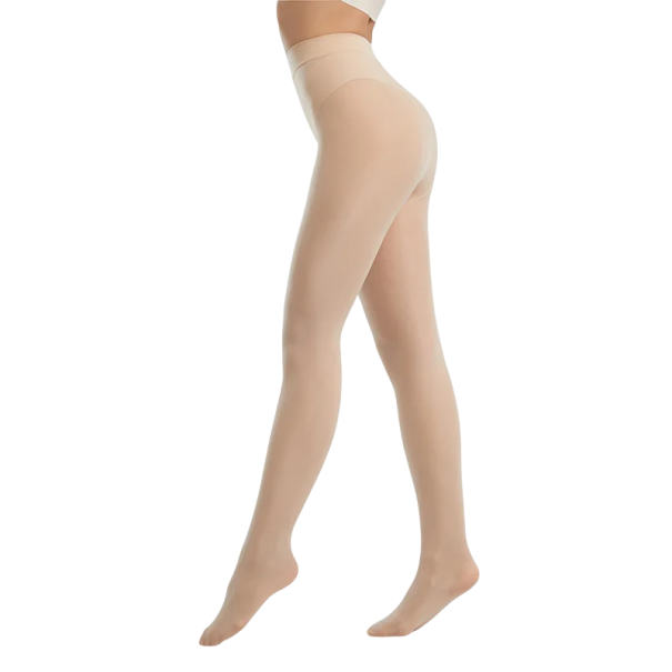 Kvinders gennemsigtige, rivefaste strømpebukser, skridsikre, tynde nylonstrømper, push-up-effekt, slankende, åndbart materiale beige
