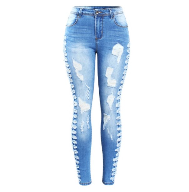 Kvinders rippede jeans XL