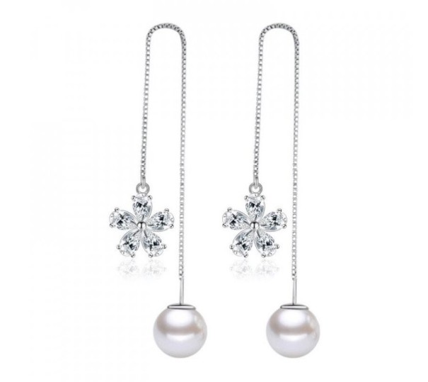 Kvinnors båge örhängen blomma 5