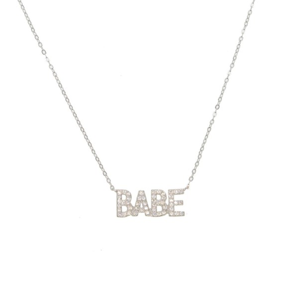 Kvinnors boss och babe halsband silver 2