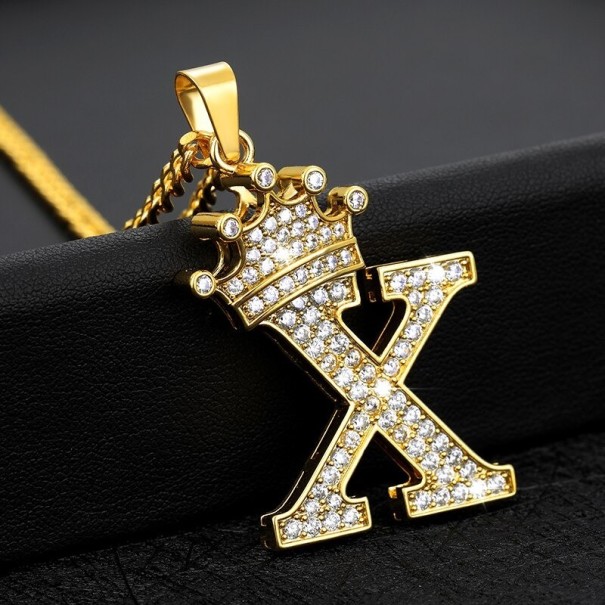 Kvinnors brevhalsband med krona X