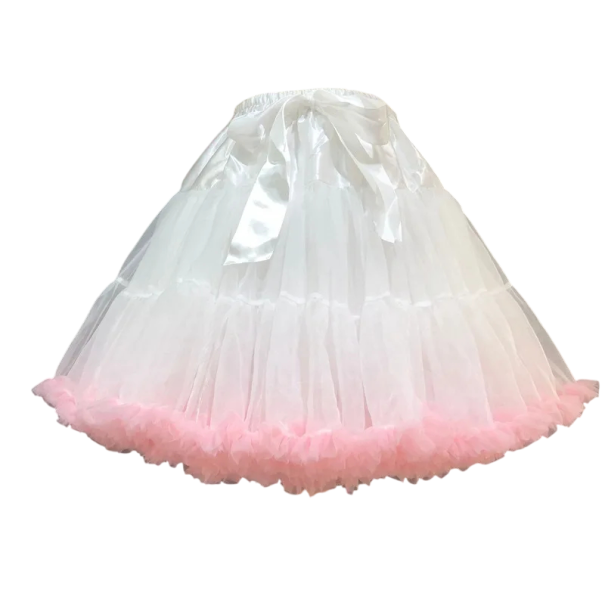 Kvinnors fluffiga underkjol med rosett Längd 45 cm Midja 55–90 cm Tyll underkjol för klänningar Kort volymkjol för fest- och dansklänningar 1