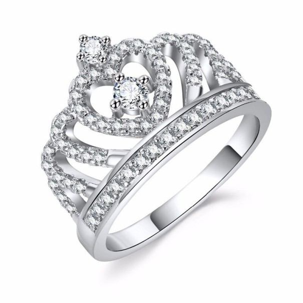 Kvinnors kronring silver 7
