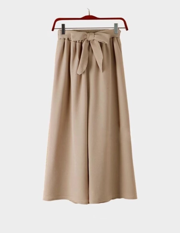 Kvinnors lösa byxor med rosett beige