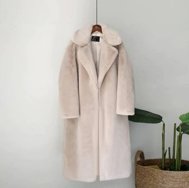 Kvinnors lurvig kappa beige L