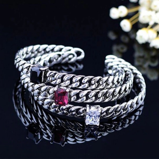 Kvinnors öppet armband med sten