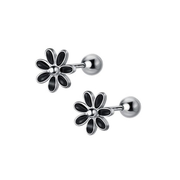 Kvinnors örhängen blommor G964 svart