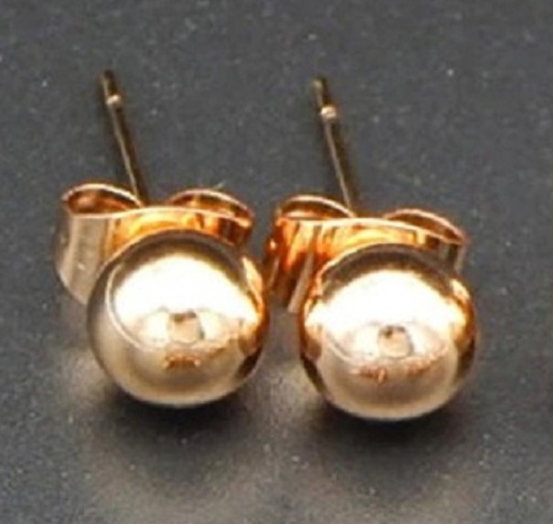 Kvinnors örhängen G599 gammelrosa 6 mm