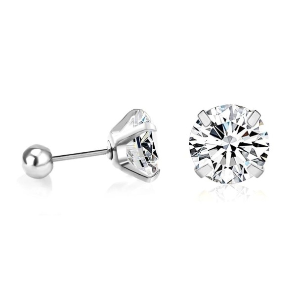 Kvinnors örhängen med zirkon G635 silver 4 mm 2