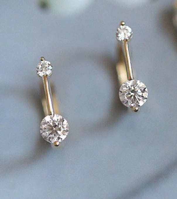 Kvinnors örhängen med zirkoner G1523 silver