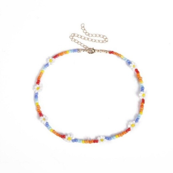 Kvinnors pärlstav choker med blommor 21