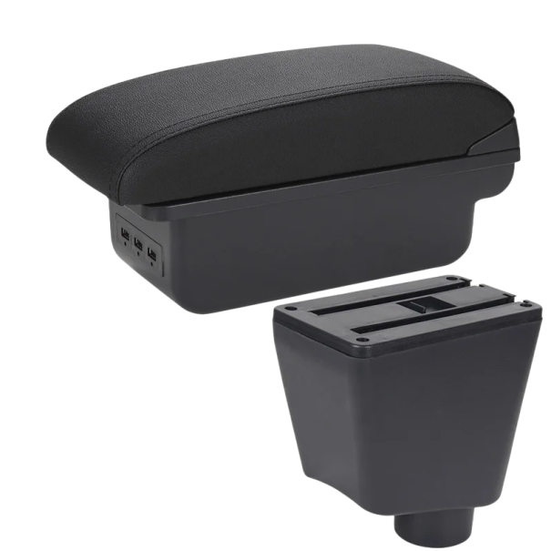 Kyynärnoja 13 x 31 x 16 cm Renault Clio 3 4 ja Renault Captur PU nahkaa ABS muovia USB:llä ja asennustarvikkeilla musta