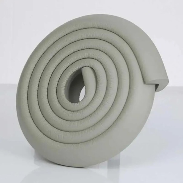 L-tvarovaná mäkká ochranná páska na rohy a hrany nábytku z NBR peny dĺžka 2 metre pre bezpečný domov a ochranu detí pred nárazmi sivá