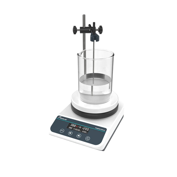 Laboratorní topné míchadlo HS5Pro Dotykové ovládání a ohřev do 310 °C 50 až 1500 ot/min Nerezová deska 135 mm Bílé S teplotní sondou 1