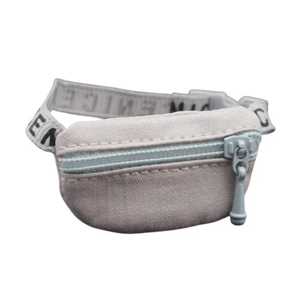 Labubu crossbody-väska 17 cm Stilig mini midjeväska med dragkedja Olika färger Liten axelväska Originalt tillbehör för resor grå