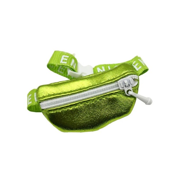 Labubu fényes crossbody táska 17 cm Stílusos mini övtáska cipzárral Különböző színek Kis válltáska Modern divatkiegészítő zöld