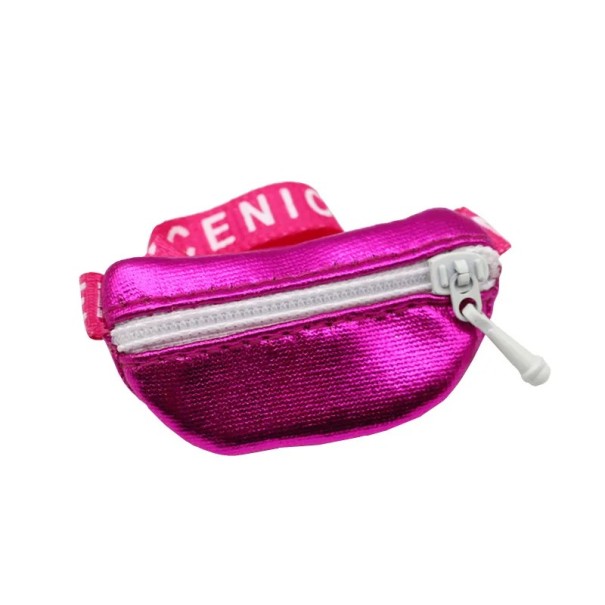 Labubu lesklá crossbody taška 17 cm Stylová mini ledvinka na zip Různé barvy Malá kabelka přes rameno Moderní módní doplněk růžová