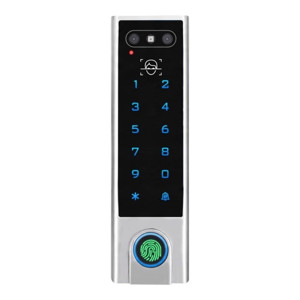 Lacăt WiFi cu cod, cititor de amprente și recunoaștere facială VF3 Aplicație Tuya Tastatură iluminată Argintie Pentru uși de intrare 1