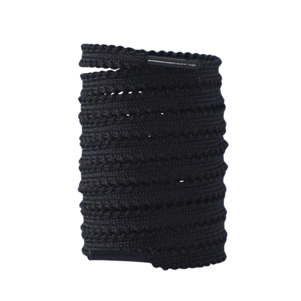 Lacci elastici casual da 120 cm Lacci in poliestere a corda Lacci rotondi eleganti Calzature per il tempo libero Allacciatura comoda nero