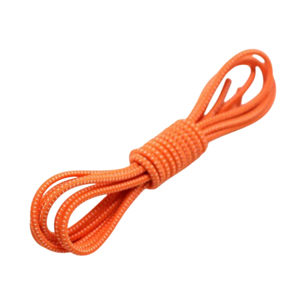 Lacci elastici per scarpe 100 cm Lacci rotondi in gomma con fibbia in plastica Calzature sportive Scarpe per bambini Comodo allacciamento senza nodi arancione