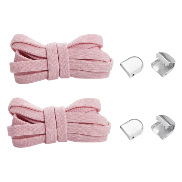 Lacci elastici piatti 8 mm 105 cm 1 paio Allacciatura rapida senza nodi per scarpe da ginnastica Per bambini e adulti Accessorio universale rosa