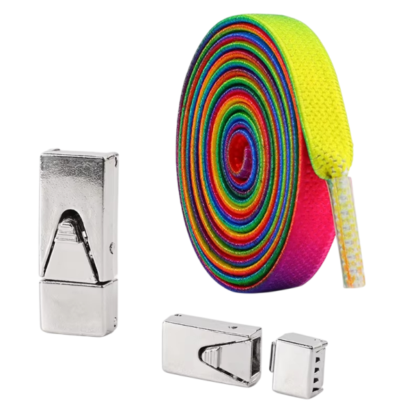 Lacci piatti elastici senza annodare 100 cm Larghezza 0,8 cm Spessore 0,2 cm Lacci elastici con chiusura a pressione Per bambini e adulti multicolore