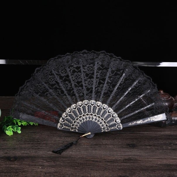 Lace Fan C518 black
