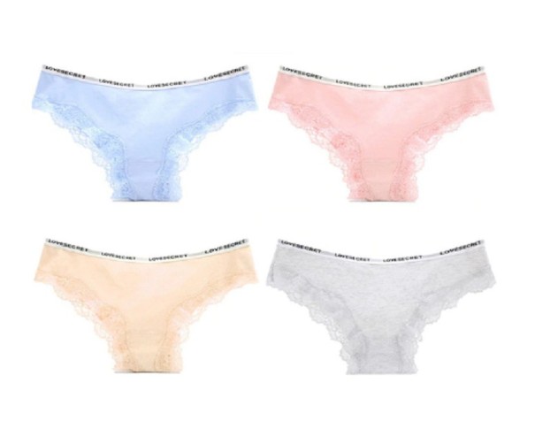 Lace Women's Panties - 4 Pieces S 3