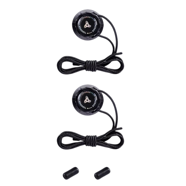 Lacets automatiques modernes 110 cm Enfilage et retrait rapides Avec boucle tournante Sans nouage Adaptés aux enfants aux seniors aux sportifs noir