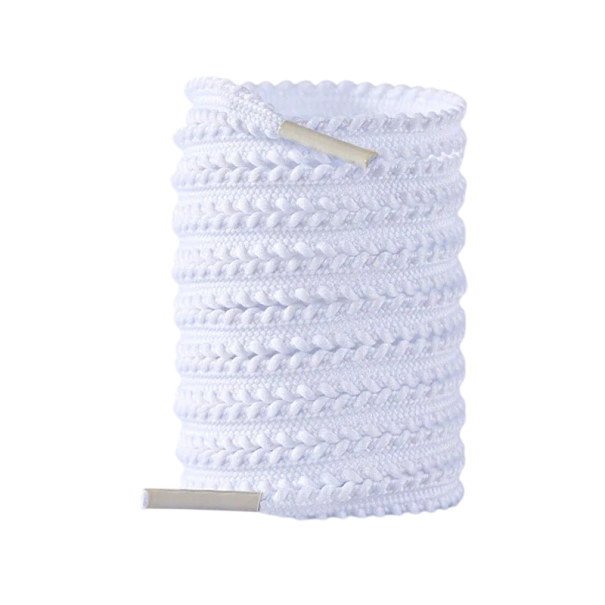 Lacets élastiques décontractés pour chaussures de 120 cm Lacets en polyester en corde Lacets ronds stylés Chaussures de loisirs Lacer blanc