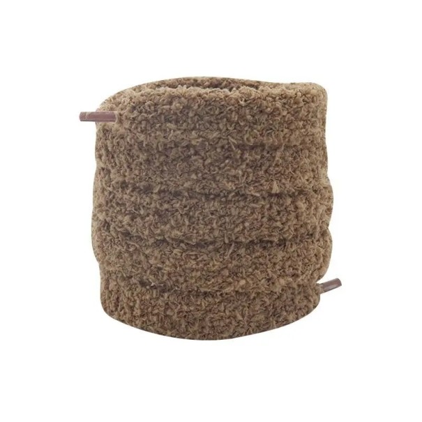 Lacets en peluche pour chaussures 100 cm Lacets doux et mignons pour baskets Accessoire original Lacets colorés Décoration Chaussures Style enfant marron