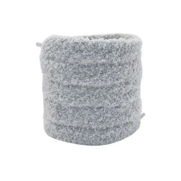 Lacets en peluche pour chaussures 120 cm Lacets doux et mignons Lacets colorés pour baskets Mode enfant Détail stylé Chaussures Décoration DIY gris clair