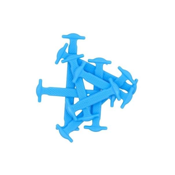 Lacets en silicone sans nouage 16 pcs bleu clair