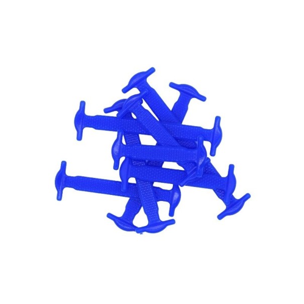 Lacets en silicone sans nouage 16 pcs bleu