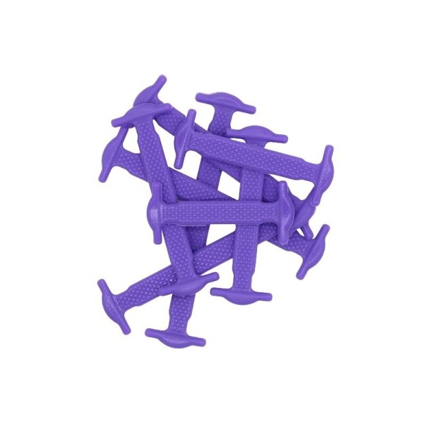 Lacets en silicone sans nouage 16 pcs violet