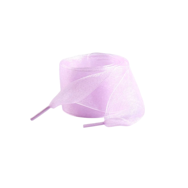 Lacets plats en soie pour chaussures 140x4 cm Fil en chiffon Lacets larges élégants Accessoire de mode Décoration Sneakers Style Projets DIY violet clair