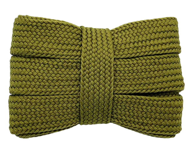 Lacets plats larges 140x2 cm Lacets colorés en polyester pour baskets Accessoire de mode DIY couture Vêtements Olive